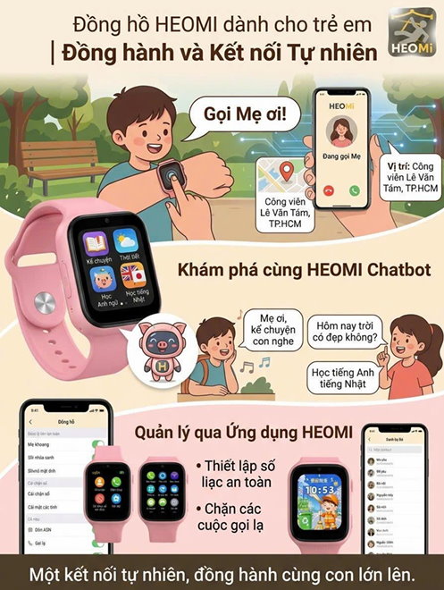 Đồng hồ HEOMI dành cho trẻ em - Đồng hành và Kết nối Tự nhiên